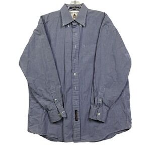 VTG Tommy Hilfiger Blue Single Chest Pocket Button Dress Shirt long sleeves 16.5